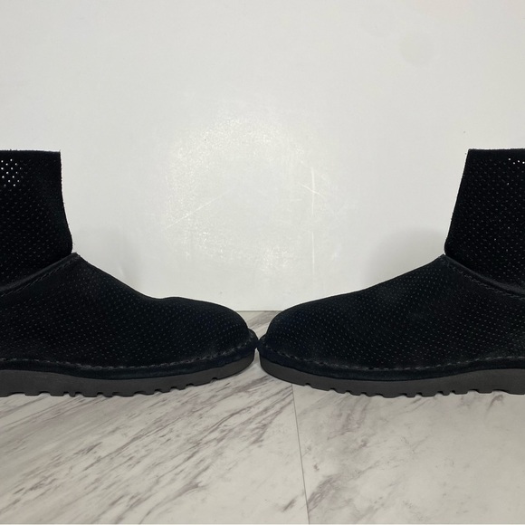 UGG Classic Unlined Perforated Black Mini Boot 9 - Picture 6 of 16